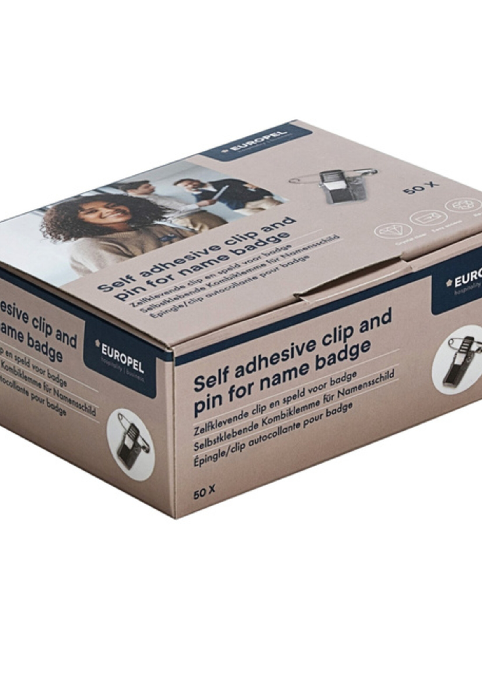 Europel Clip met speld Europel zelfklevend voor badges