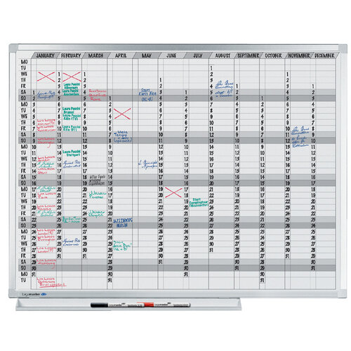 Legamaster Tableau planning Legamaster Professional annuel horizontal 90x120cm