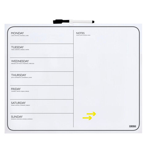 Desq Planning semaine magnétique Desq 40x50cm sans cadre + marqueur
