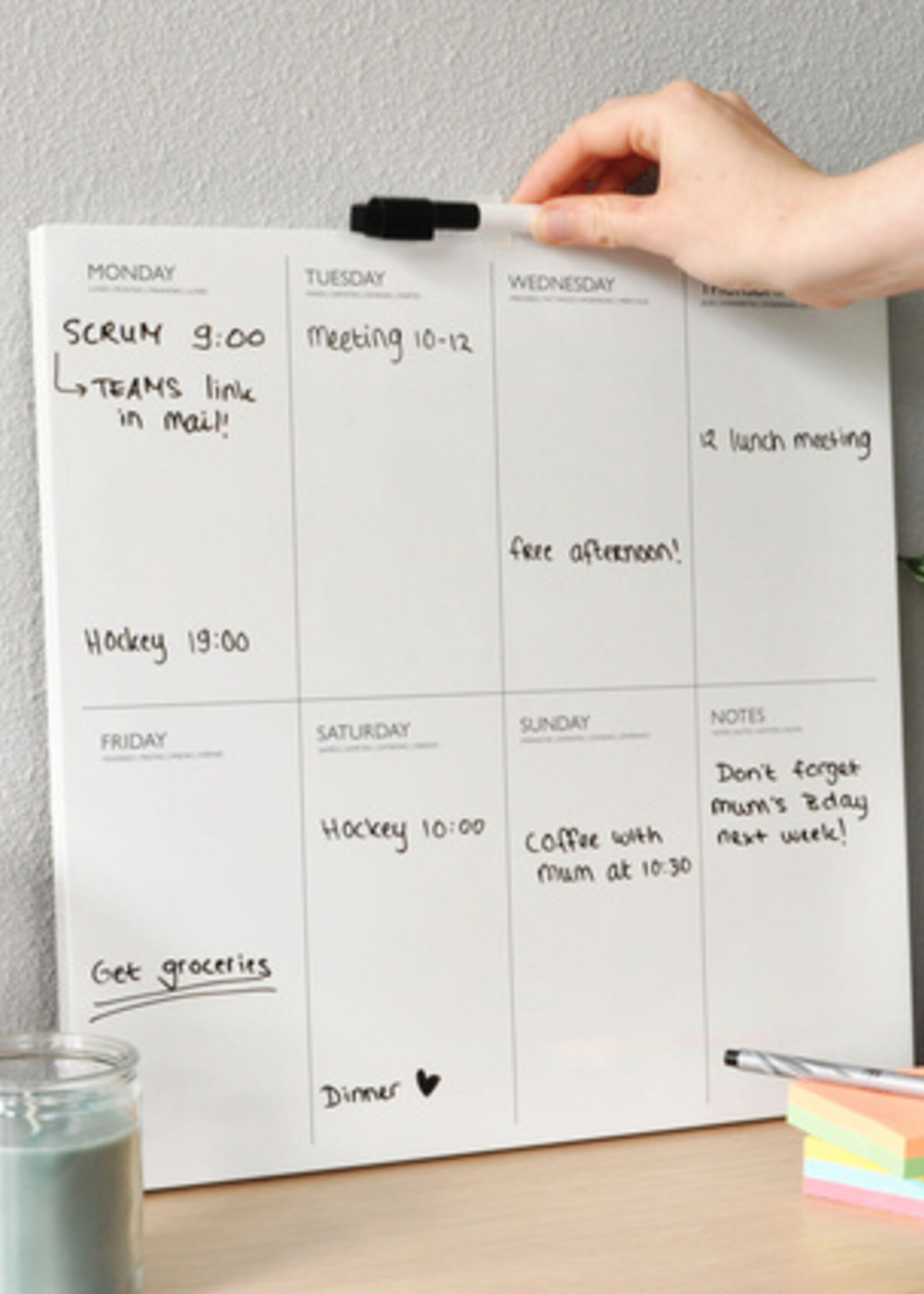 Desq Planning hebdomadaire Desq 35x35cm magnétique