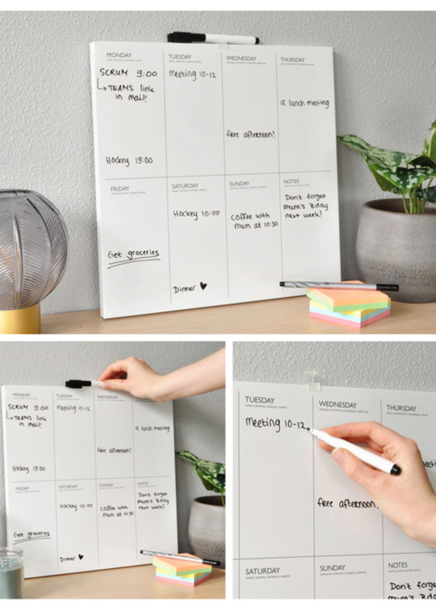 Desq Planning hebdomadaire Desq 35x35cm magnétique