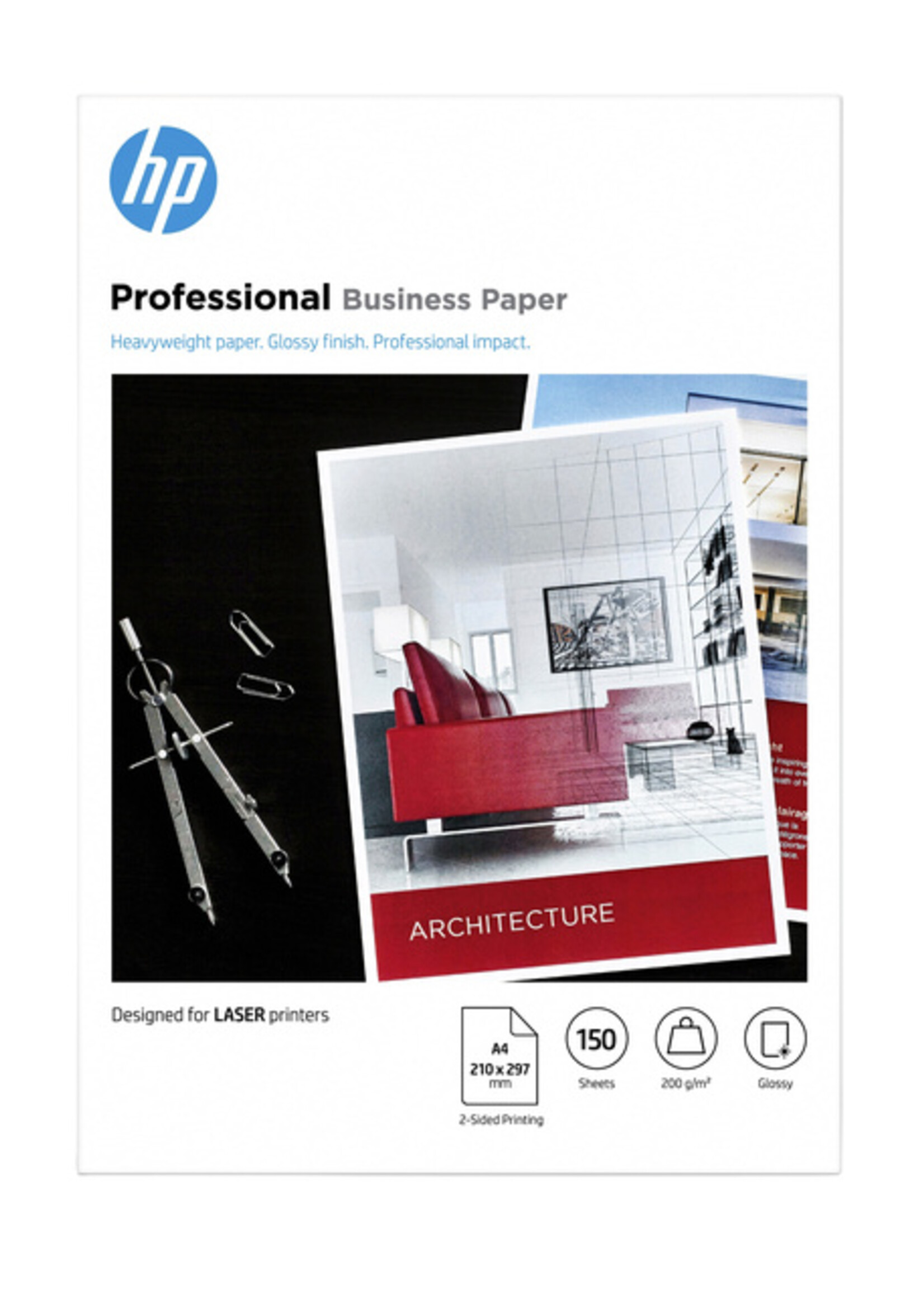 HP Papier photo laser HP 7MV83A 200g A4 brillant blanc 150 feuilles