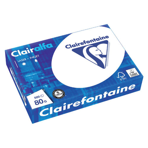 Clairefontaine Kopieerpapier Clairefontaine Clairalfa A4 80gr wit 500vel