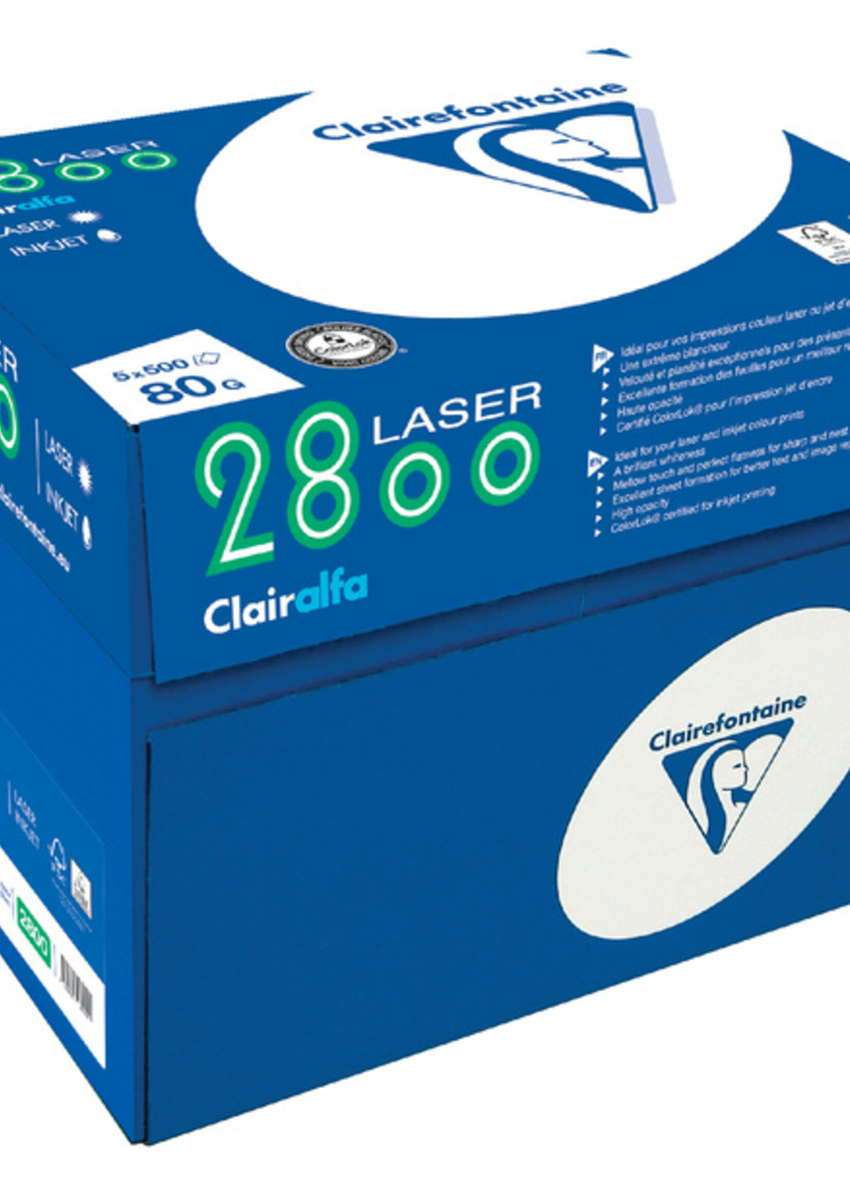 Clairefontaine Kopieerpapier Clairefontaine laser A4 80gr wit 500vel