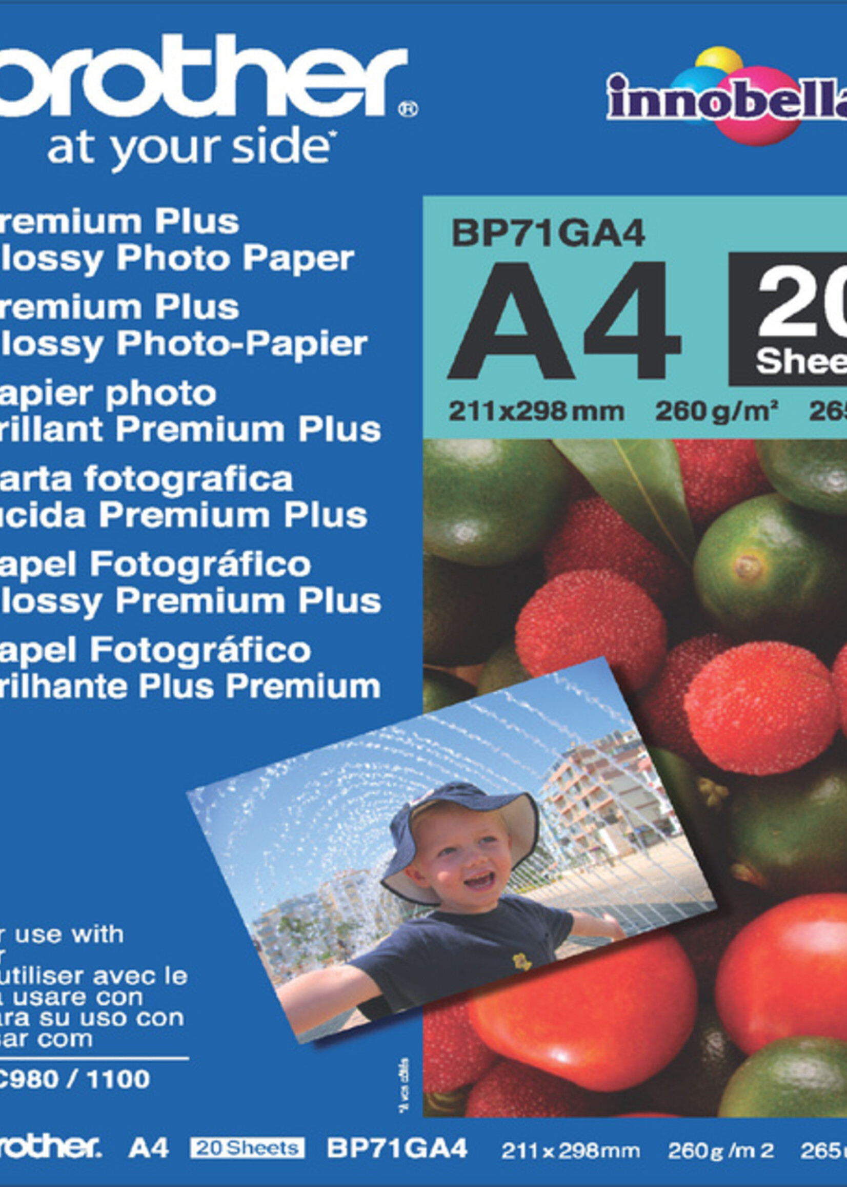 Brother Papier jet d’encre Brother BP-71 A4 brillant 260g 20fls