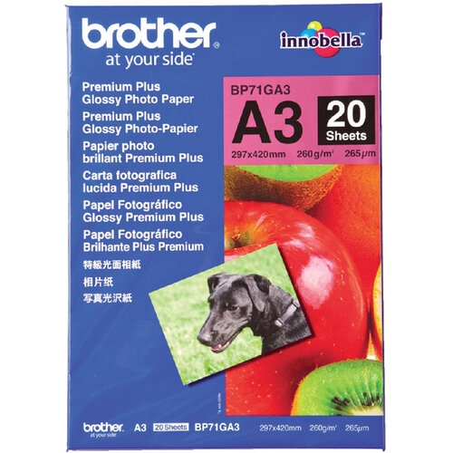 Brother Fotopapier Brother BP-71 A3 260gr glossy 20vel