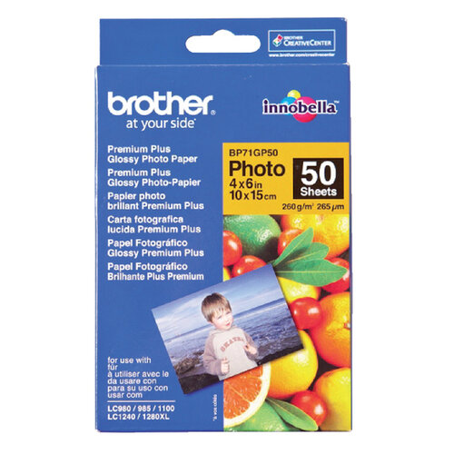 Brother Fotopapier Brother BP-71 10x15cm 260gr glossy 50vel