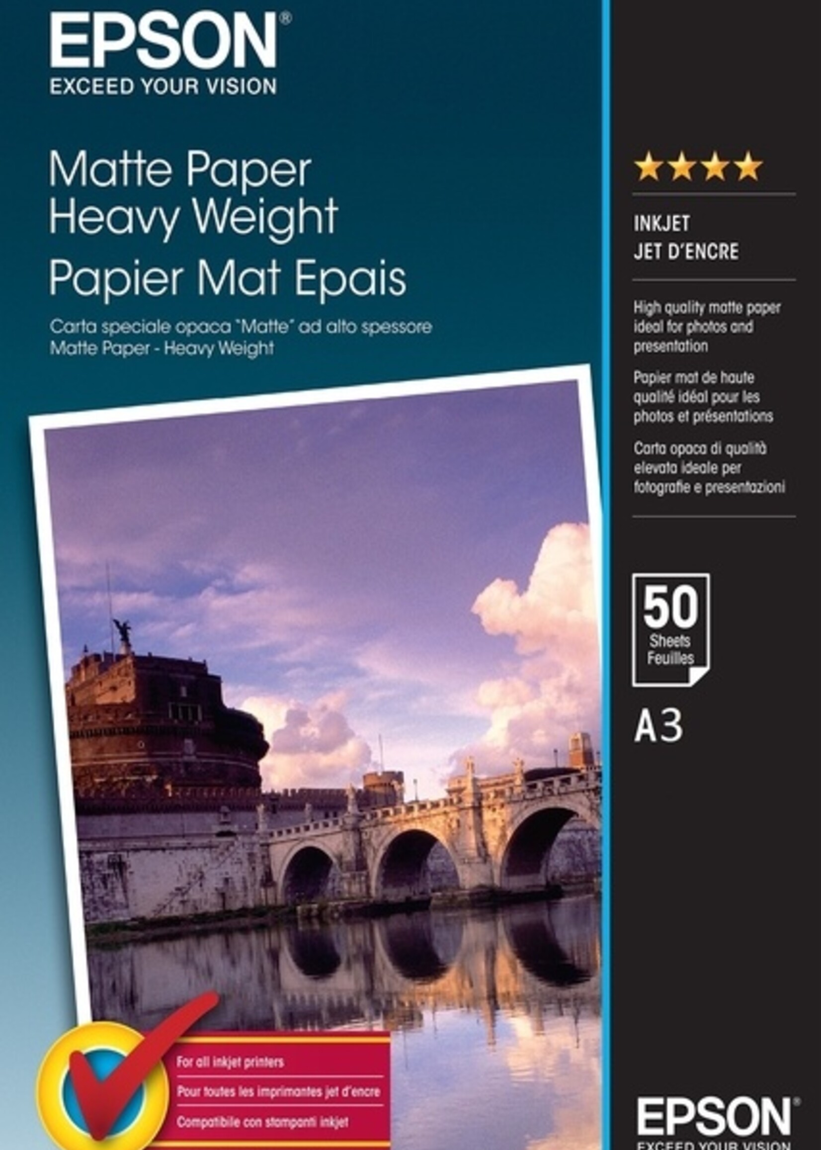 Epson Papier jet d’encre Epson S041261 A3 mat 1440dpi 50 feuilles