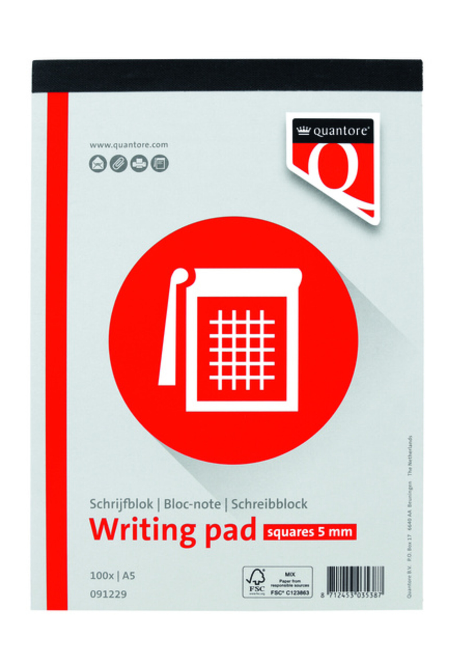 Quantore Bloc-notes Quantore A5 carreaux 5mm