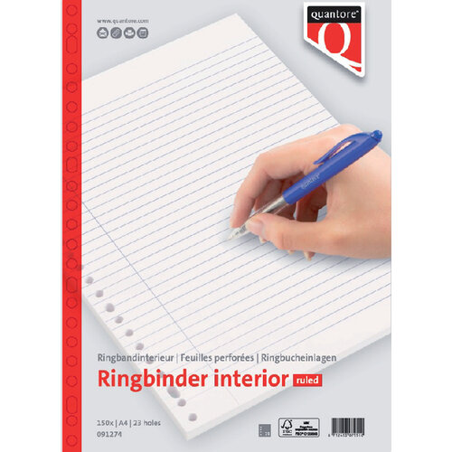 Quantore bloc feuilles Quantore A4 23 anneaux ligné 150 feuilles