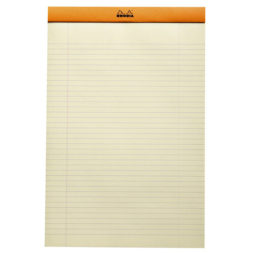 Rhodia Schrijfblok Rhodia A4 lijn 80vel 80gr geel