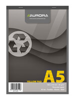 Aurora Bloc-notes Aurora A5 ligné 80 feuilles 80g jaune