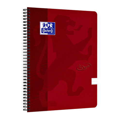 Oxford Cahier à spirale Oxford Touch A4 ligne 70 feuilles rouge