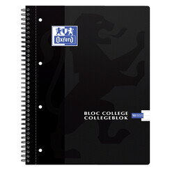 Bloc de cours Oxford A4+ 4 perforations ligné 90 feuilles noir