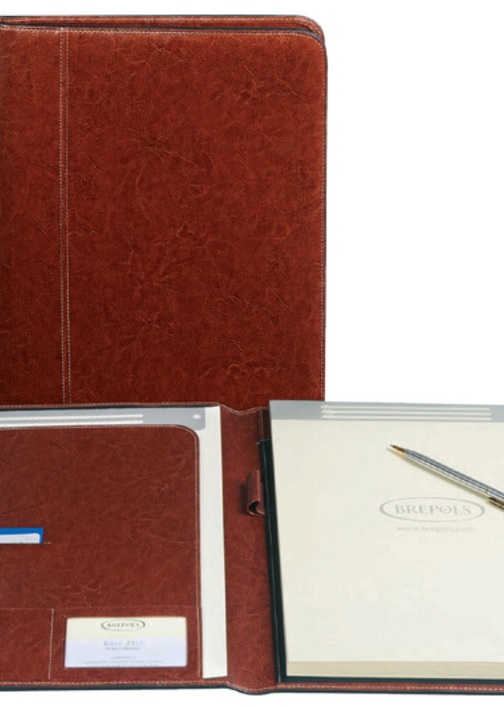 Brepols Schrijfmap Brepols Palermo A5 inclusief schrijfblok bruin
