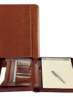 Brepols Schrijfmap Brepols Palermo luxe A4 met rits inclusief schrijfblok bruin