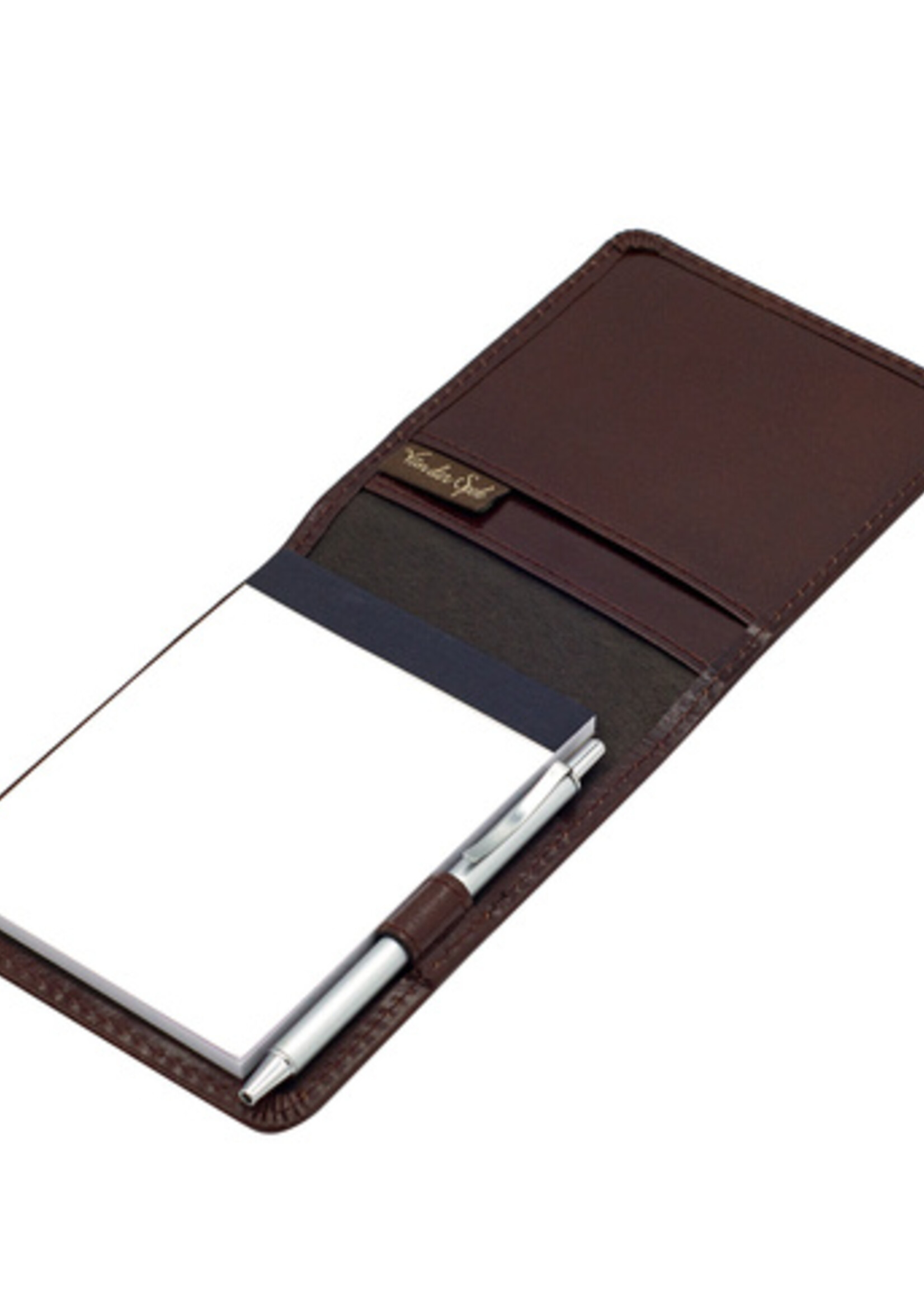 Van der Spek Conférencier Van Der Spek 216 A7 cuir buffle + stylo marron