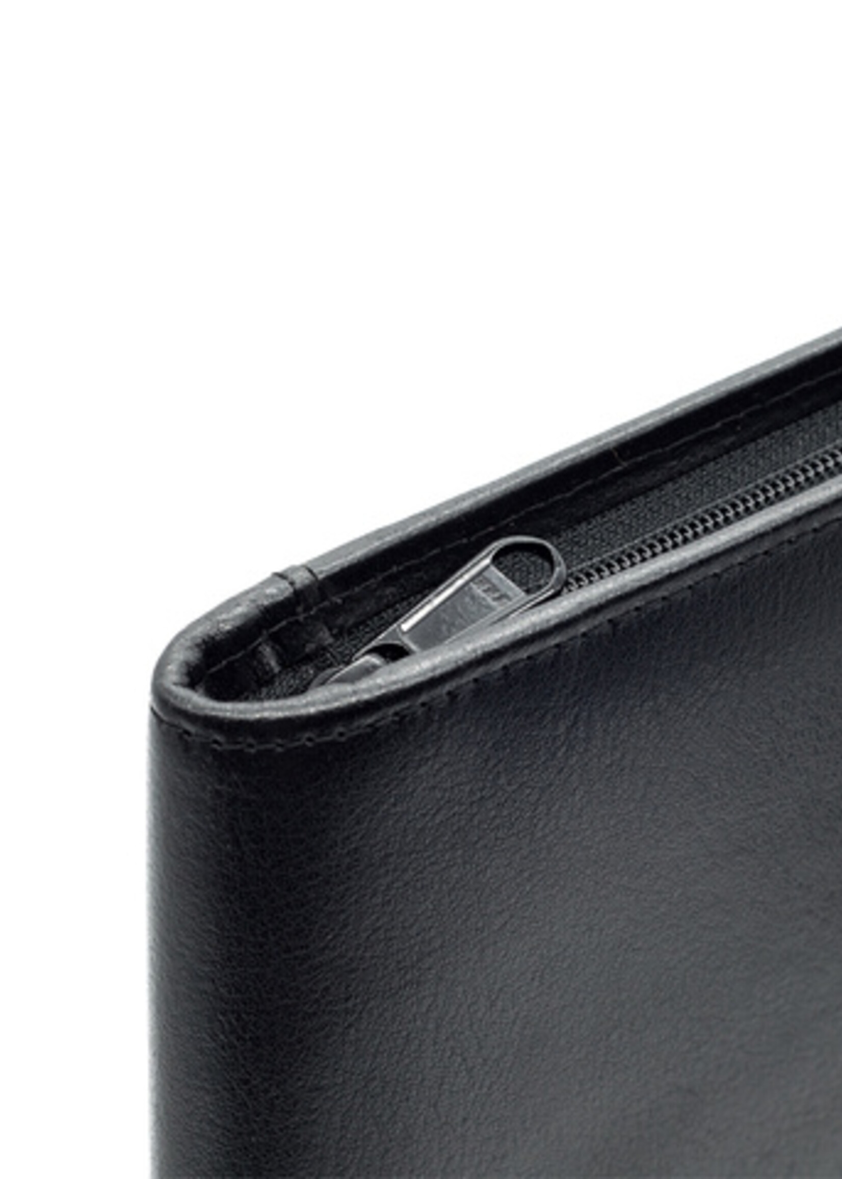 Van der Spek Schrijfmap van der Spek A4 + rits leer met nerf zwart