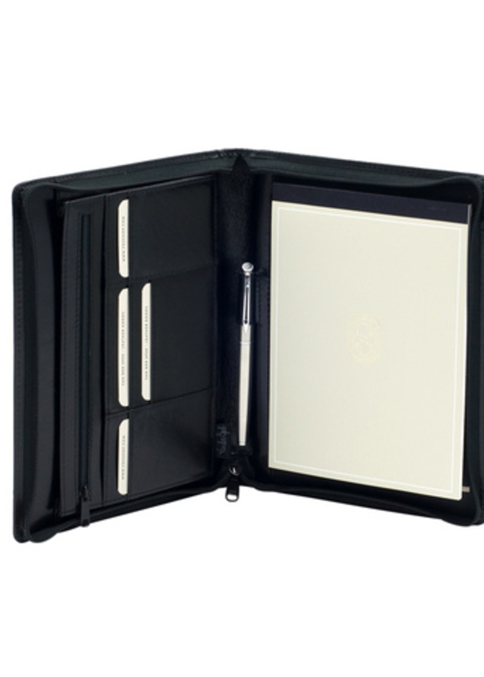 Van der Spek Schrijfmap van der Spek A5 buffelleer + rits zwart