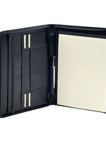 Van der Spek Schrijfmap van der Spek  A4 + rits leer zwart