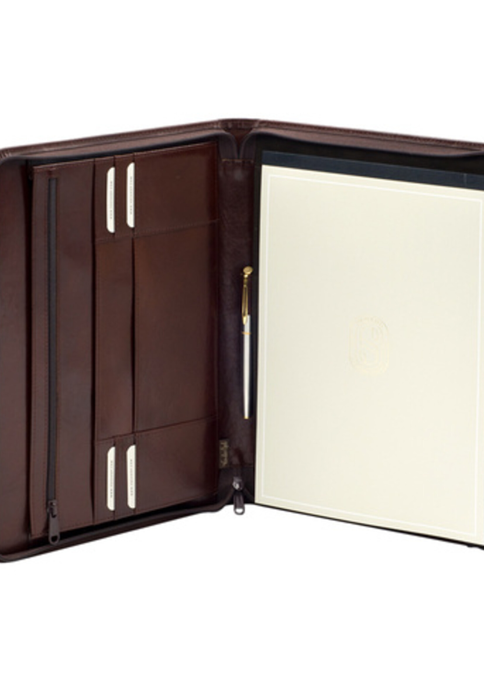 Van der Spek Conférencier Van der Spek 388 A4 zip cuir marron