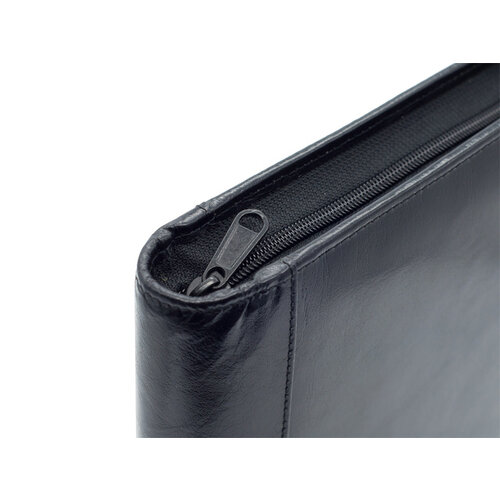 Van der Spek Conférencier Van der Spek A4 cuir buffle 4 anneaux 25mm méc-O + zip noir
