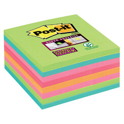 Bloc-mémos M Post-it 654-SSRB Super Sticky 76x76mm Arc-en-ciel