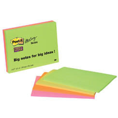 Bloc-mémos Post-it 6445-4SS Super Sticky 149x98,4mm assorti