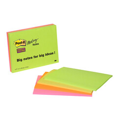 Bloc-mémos 3M Post-it 6845 Super Sticky 203x152mm assorti