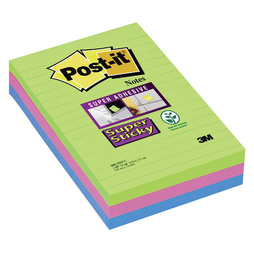 Post-it Bloc-mémos Post-it 660-SSU Super Sticky 102x152mm rainbow