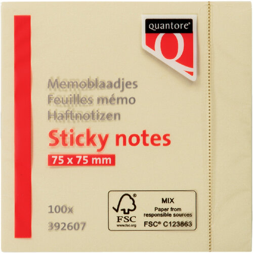 Quantore Bloc-mémos Quantore 75x75mm jaune