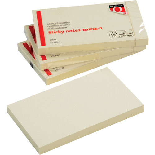 Quantore Bloc-mémos Quantore 75x125mm jaune
