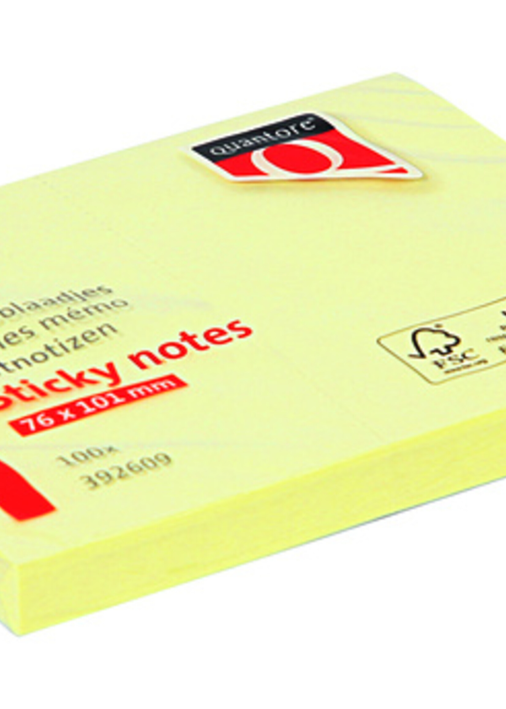 Quantore Bloc mémos Quantore 76x101mm jaune