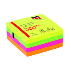 Memoblok Quantore 76x76mm neon kleuren assorti 4 kleuren