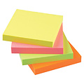 Quantore Memoblok Quantore 76x76mm neon kleuren assorti 4 kleuren