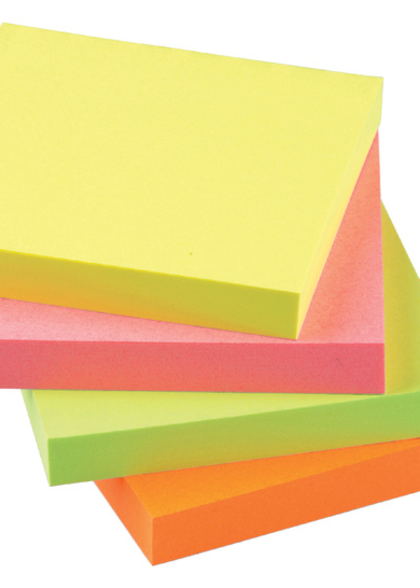 Quantore Memoblok Quantore 76x76mm neon kleuren assorti 4 kleuren