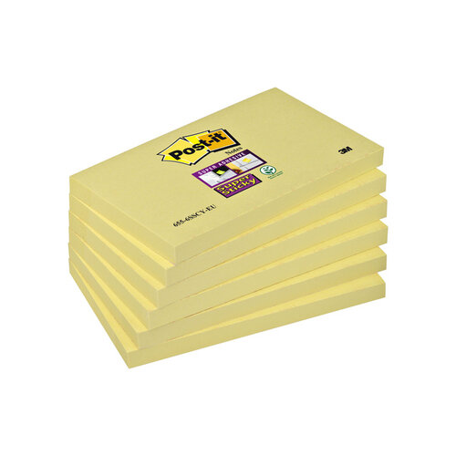 Post-it Bloc-mémos 3M Post-it 655 Super Sticky 76x127mm jaune