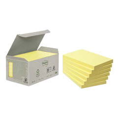 Bloc-mémos Post-it 655-1B 76x127mm 6 blocs recyclés jaune