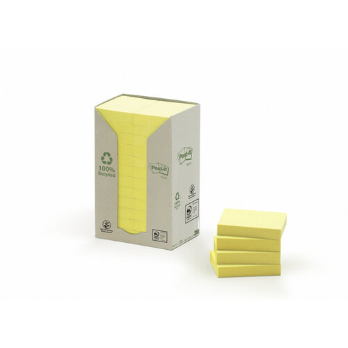 Post-it Bloc-mémos Post-it 653YRT 38x51mm 24 blocs recyclé jaune