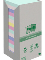 Post-it Bloc-mémos 3M Post-it 654 76x76mm recyclé Rainbow pastel