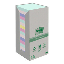 Bloc-mémos 3M Post-it 654 76x76mm recyclé Rainbow pastel