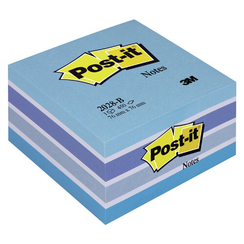 Post-it Memoblok 3M Post-it 2028 76x76mm kubus pastel blauw