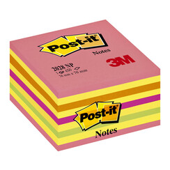 Memoblok 3M Post-it 2028 76x76mm kubus neon kleuren