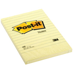 Bloc-mémos Post-it 660 152x102mm jaune ligné