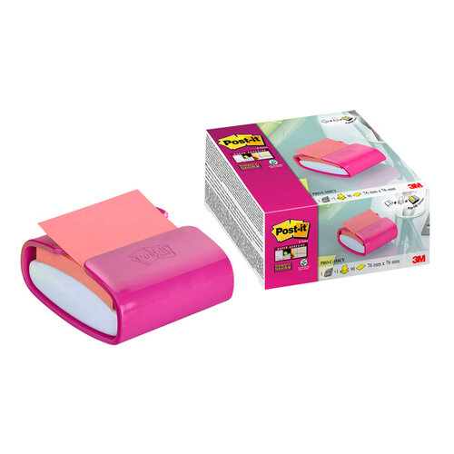 Post-it Memoblokdispenser 3M Pro tbv Post-it Z-Notes 76x76mm fuchsia