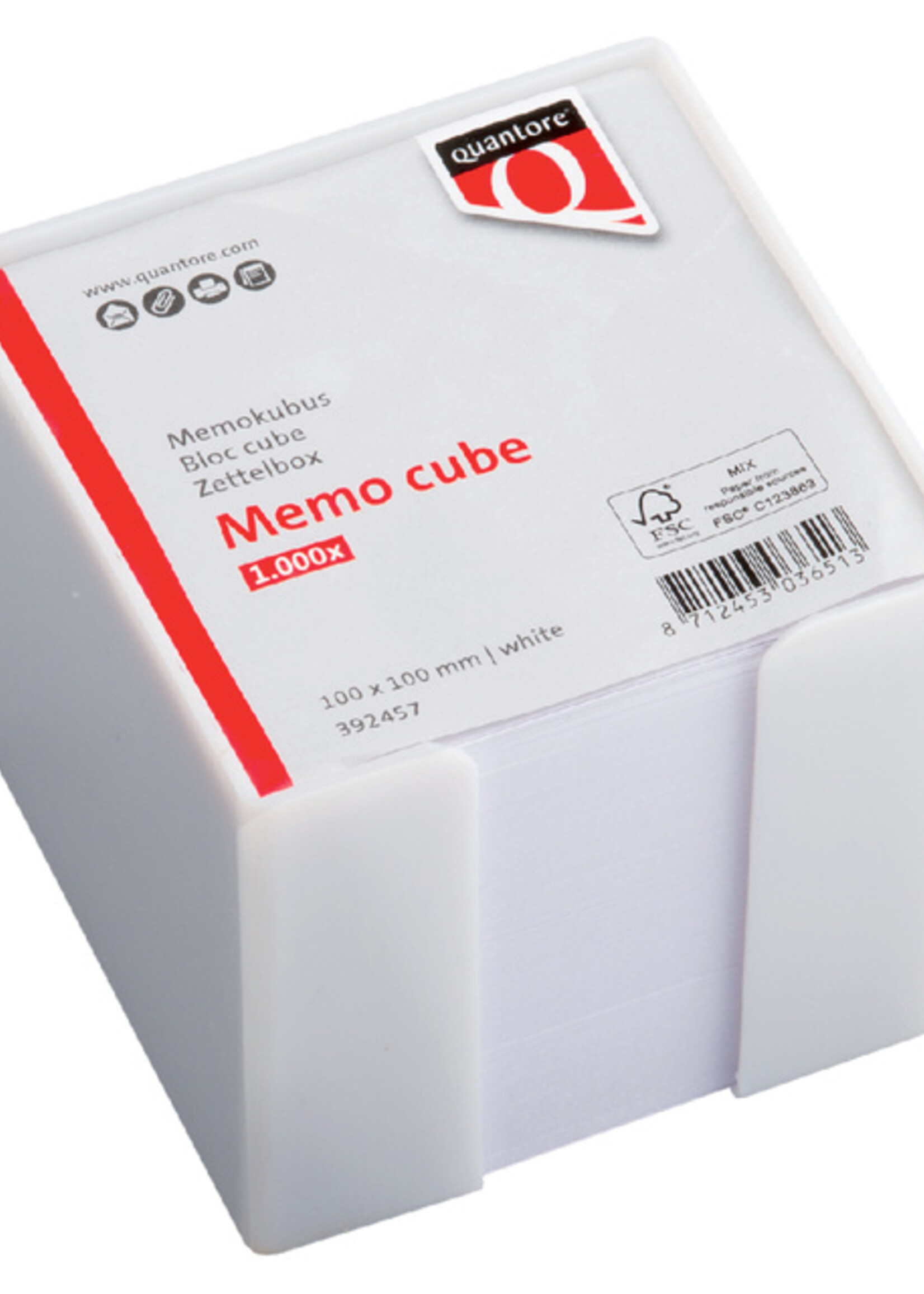 Quantore Cube mémos Quantore 10x10x9cm blanc 900 feuillets