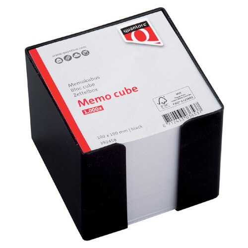Quantore Cube mémos Quantore 10x10x9cm noir 900 feuillets