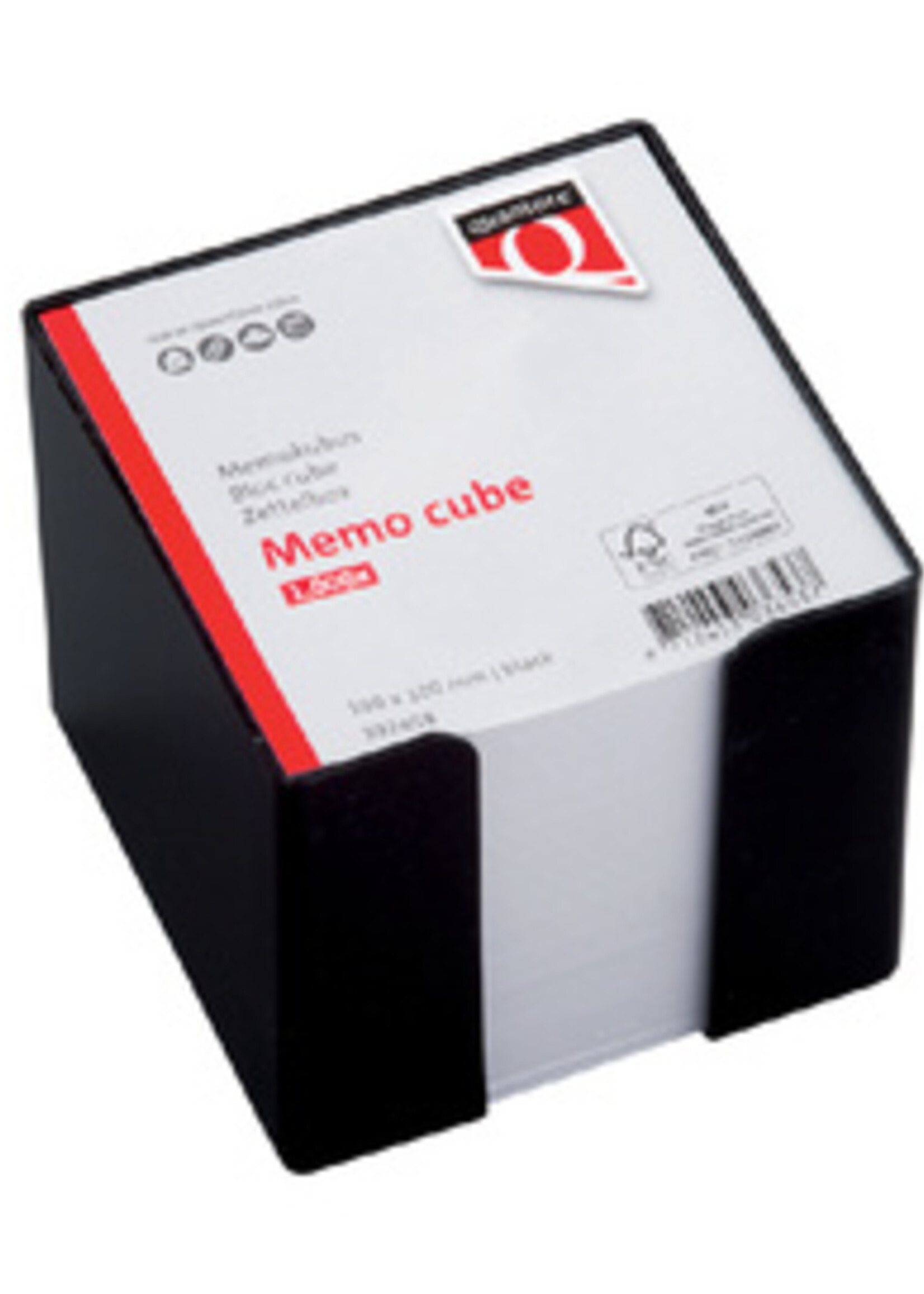 Quantore Memokubus Quantore 10x10x9cm zwart met 900vel