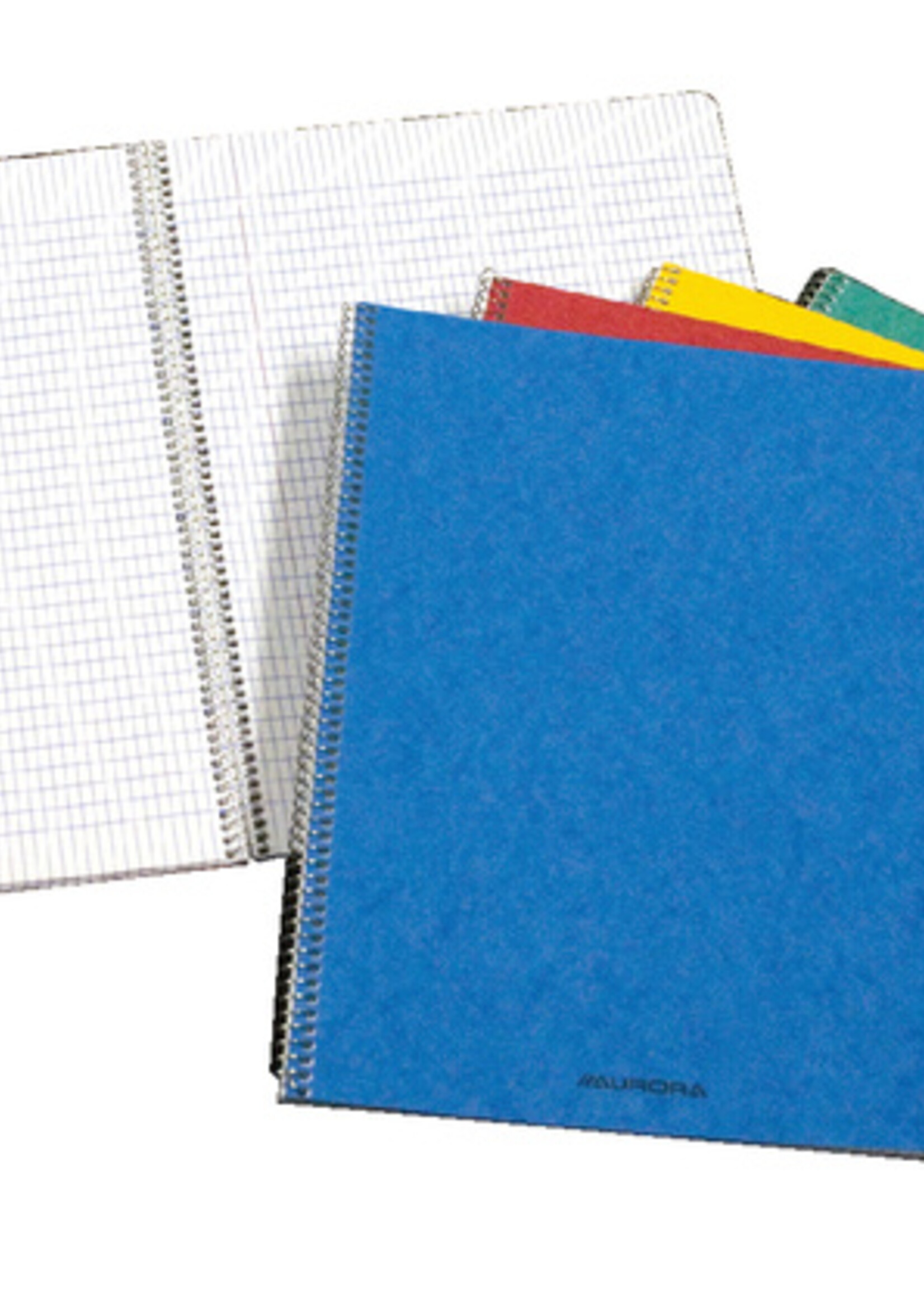 Aurora Cahier à spirale Aurora 210x165mm carreau 5x5mm 120 pages assorti