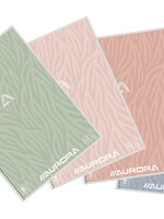 Aurora Schrift Aurora A4 lijn 120blz 80gr spiraal assorti